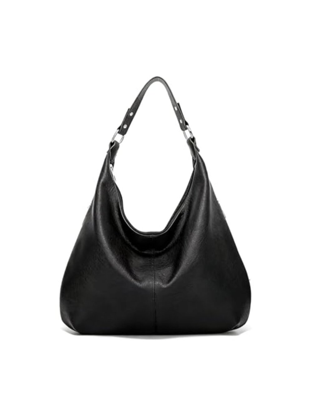 Women's Soft Faux Leather Hobo Shoulder Bag Vintage Slouchy Purse with Zipper